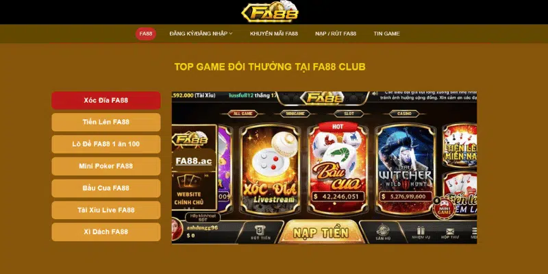 Fa88 - Game Bài Cá Cược Trực Tuyến Đáng Trải nghiệm 2024